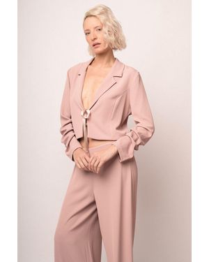 NUNA LIE Blazer Crop Pastello Con Nastro - Rosa