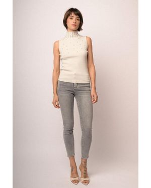 NUNA LIE Skinny Con Strass Grigio Taglia - Neutro