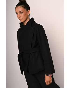 NUNA LIE Cappotto Corto Con Cintura - Nero