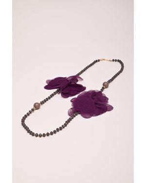 NUNA LIE Collana Con Perline E Fiori 3D Taglia - Viola