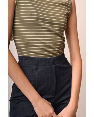 NUNA LIE Pantaloni Svasati Misto Viscosa - Blu
