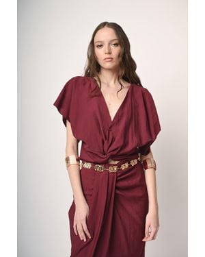 NUNA LIE Blusa Con Nodo - Rosso
