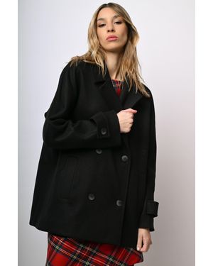 NUNA LIE Cappotto Corto Doppiopetto - Nero