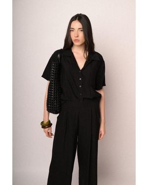 NUNA LIE Pantaloni Crop - Nero