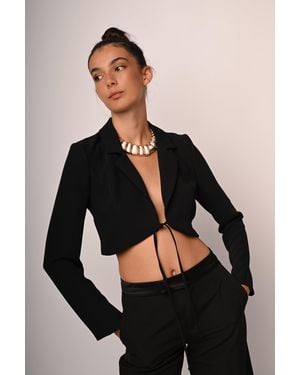 NUNA LIE Blazer Crop Con Laccetti - Nero