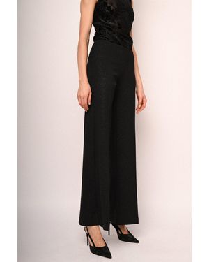 NUNA LIE Pantaloni Palazzo Con Glitter - Nero