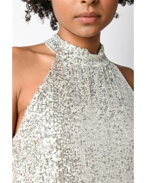 NUNA LIE Top Con Paillettes - Grigio
