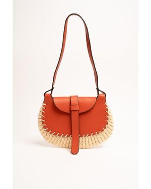 NUNA LIE Borsa A Tracolla Di Paglia Taglia - Rosso