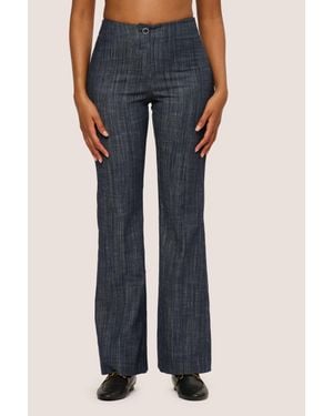NUNA LIE Pantaloni Svasati Effetto Denim - Blu