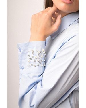 NUNA LIE Camicia Con Polsino Applicazione Taglia - Grigio