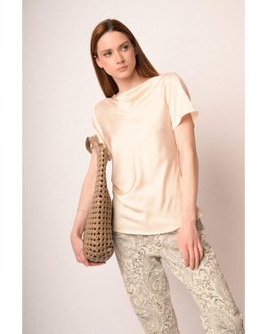 NUNA LIE Top Lucido Con Arricciatura Taglia - Neutro