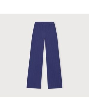 Organic Basics Pointelle Straight Leg Pants - Blue