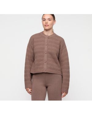 Organic Basics True Knit Chunky Cardigan - Brown