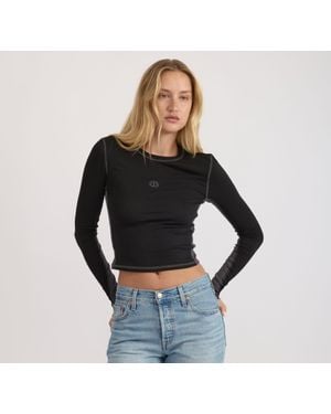 Organic Basics Core Icon Panel Long Sleeve Tee - Black
