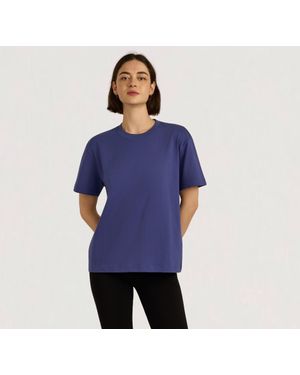 Organic Basics True Heavy Boxy Tee - Blue