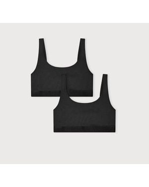Organic Basics Core Rib Tank Bralette 2-Pack - Black