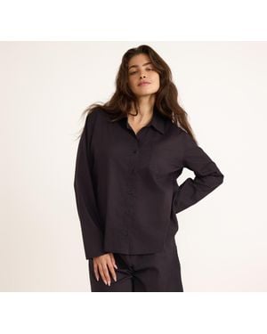 Organic Basics Core Sleep Poplin Shirt - Black