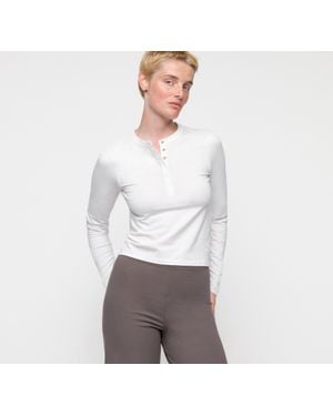 Organic Basics Everyday Henley Long Sleeve - White