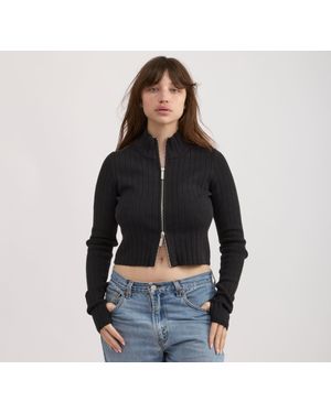 Organic Basics Soft Knit Rib Track Jacket - Black