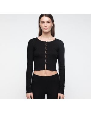 Organic Basics Pointelle Cardigan - Black