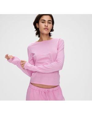Organic Basics True Sheer Long Sleeve - Purple