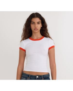 Organic Basics Core Play Baby Ringer Tee Vibrant - White