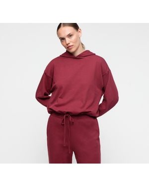 Organic Basics Reset Drawstring Hoodie - Red