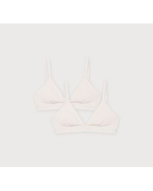Organic Basics Core Rib Triangle Bralette 2-Pack - White