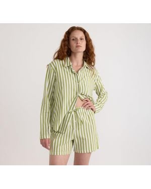 Organic Basics Core Sleep Poplin Shorts - Green