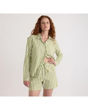 Organic Basics Core Sleep Poplin Shorts - Green