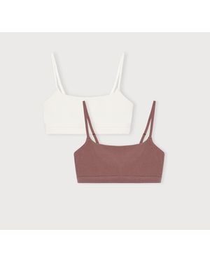 Organic Basics Flex Bralette 2-Pack Off Rose Wood - Pink