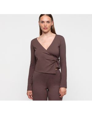 Organic Basics Everyday Wrap Top - Brown