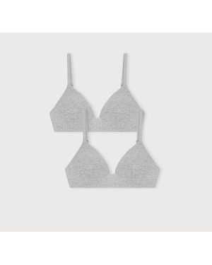 Organic Basics Core Wireless Plunge Bra 2-Pack - White