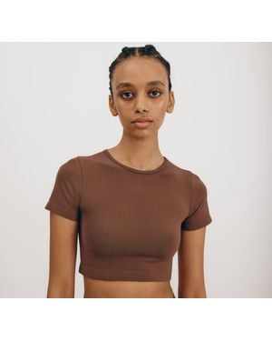 Organic Basics Smooth Crop Tee - Brown
