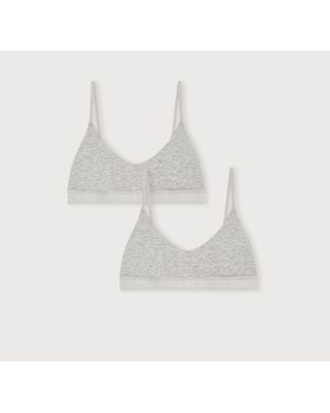 Organic Basics Core Rib Open Back Scoop Bralette 2-Pack - White
