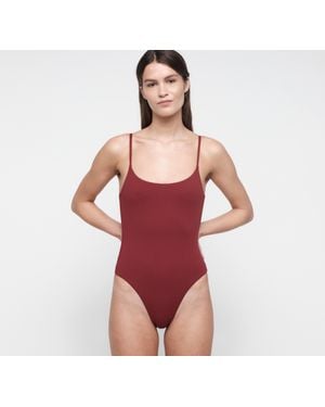 Organic Basics Swim Open Back One-Piece - Red