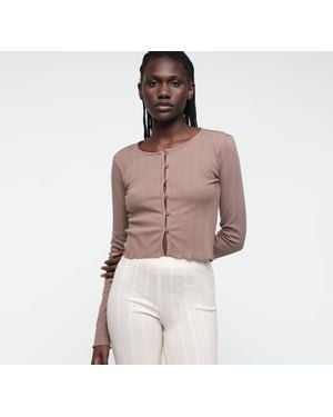 Organic Basics Pointelle Cardigan - Natural