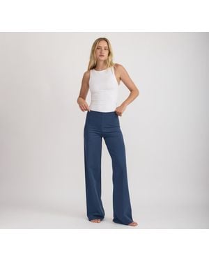 Organic Basics Core Straight Leg Pants - Blue