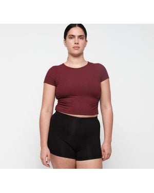 Organic Basics Active Rib Ruched Tee - Red