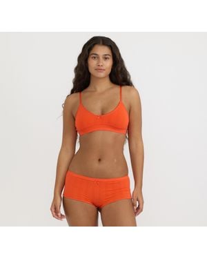 Organic Basics Pointelle Bralette - Orange