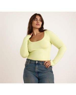 Organic Basics Everyday Scoop Neck Long Sleeve Tee - Natural