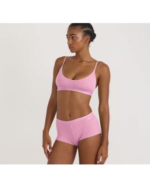Organic Basics Core Rib Open Back Scoop Bralette - Red
