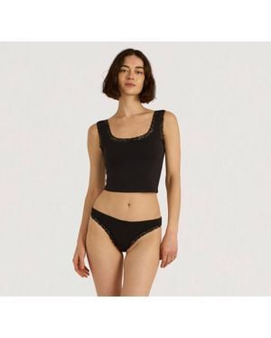 Organic Basics Flex Lace Tank Top - Black