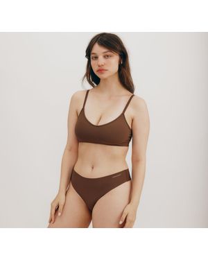 Organic Basics Naked Rib Thong - Brown