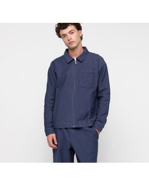 Organic Basics Alley Casual Zip Jacket - Blue
