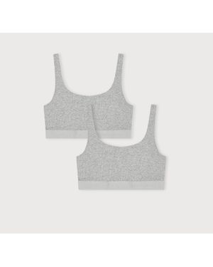 Organic Basics Core Rib Tank Bralette 2-Pack - Gray