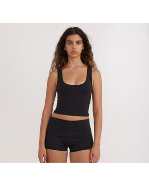 Organic Basics Flex Foldover Shorts - Black