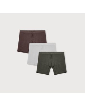 Organic Basics Premium Boxer Briefs 3-Pack Grunge Hazy Truffle - Gray