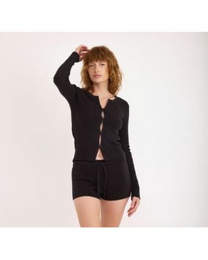 Organic Basics Soft Knit Rib Shorts - Black