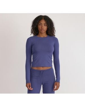 Organic Basics Everyday Regular Long Sleeve Tee - Blue